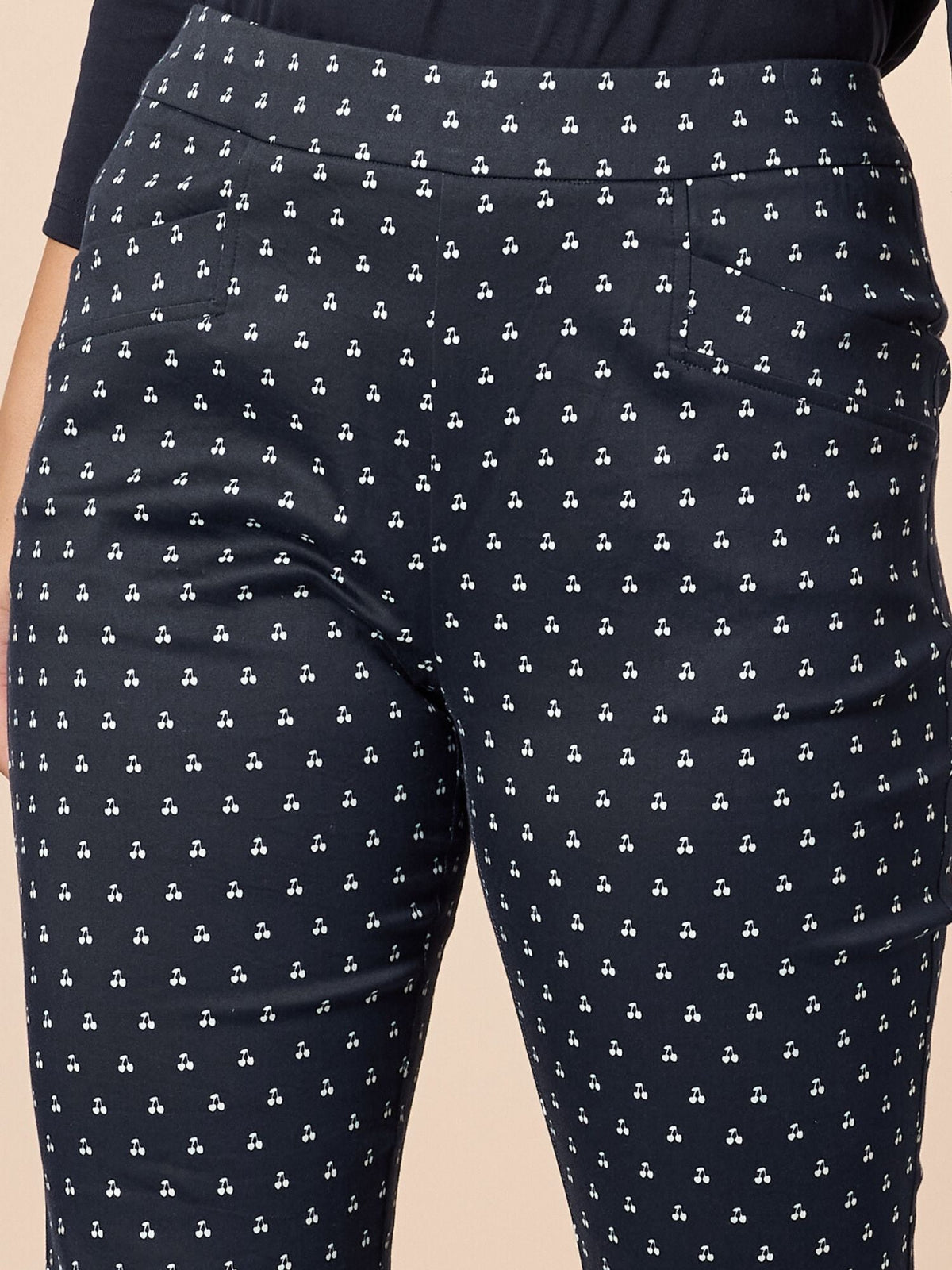 Gordon Smith Cherry Print Slim Leg Pant (Navy/White)