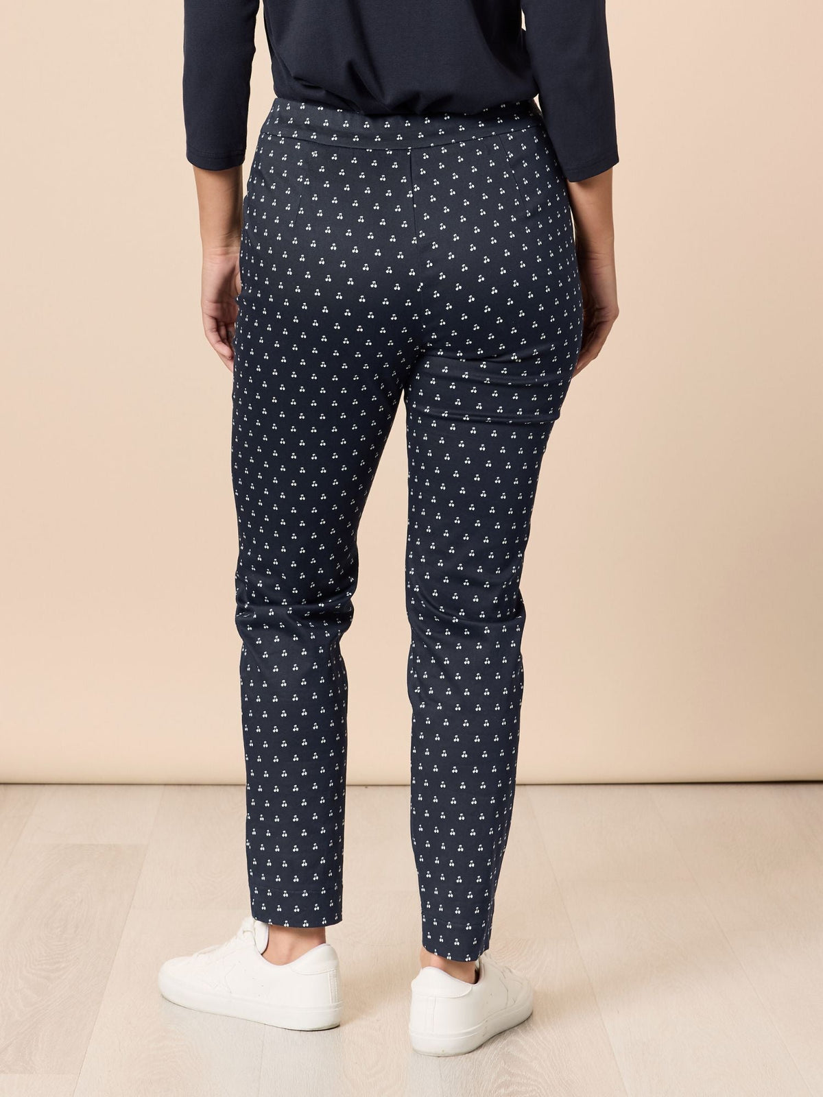 Gordon Smith Cherry Print Slim Leg Pant (Navy/White)