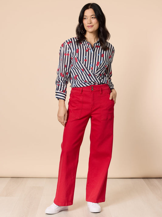 Gordon Smith Cherry Stripe Shirt (Navy/White)