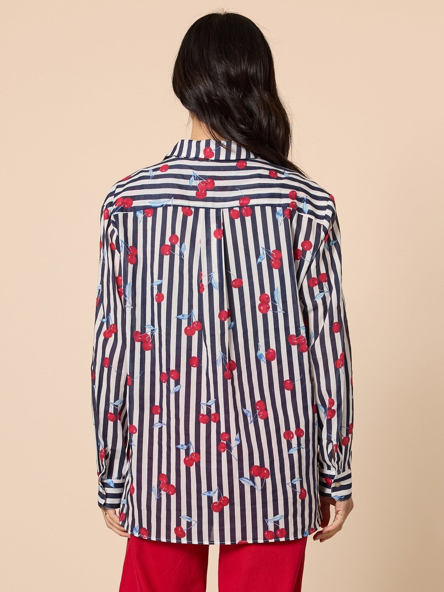 Gordon Smith Cherry Stripe Shirt (Navy/White)