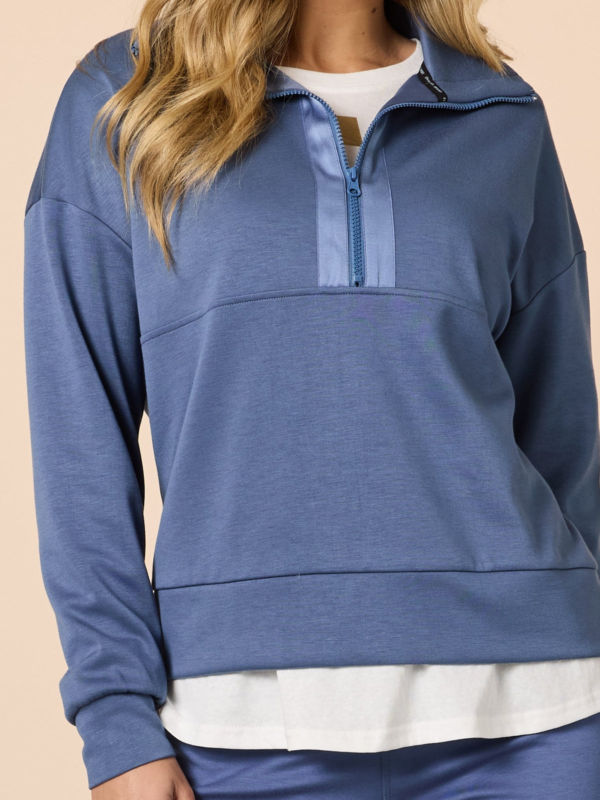 Threadz Urban City Quarter Zip Sweatshirt (Denim Blue)