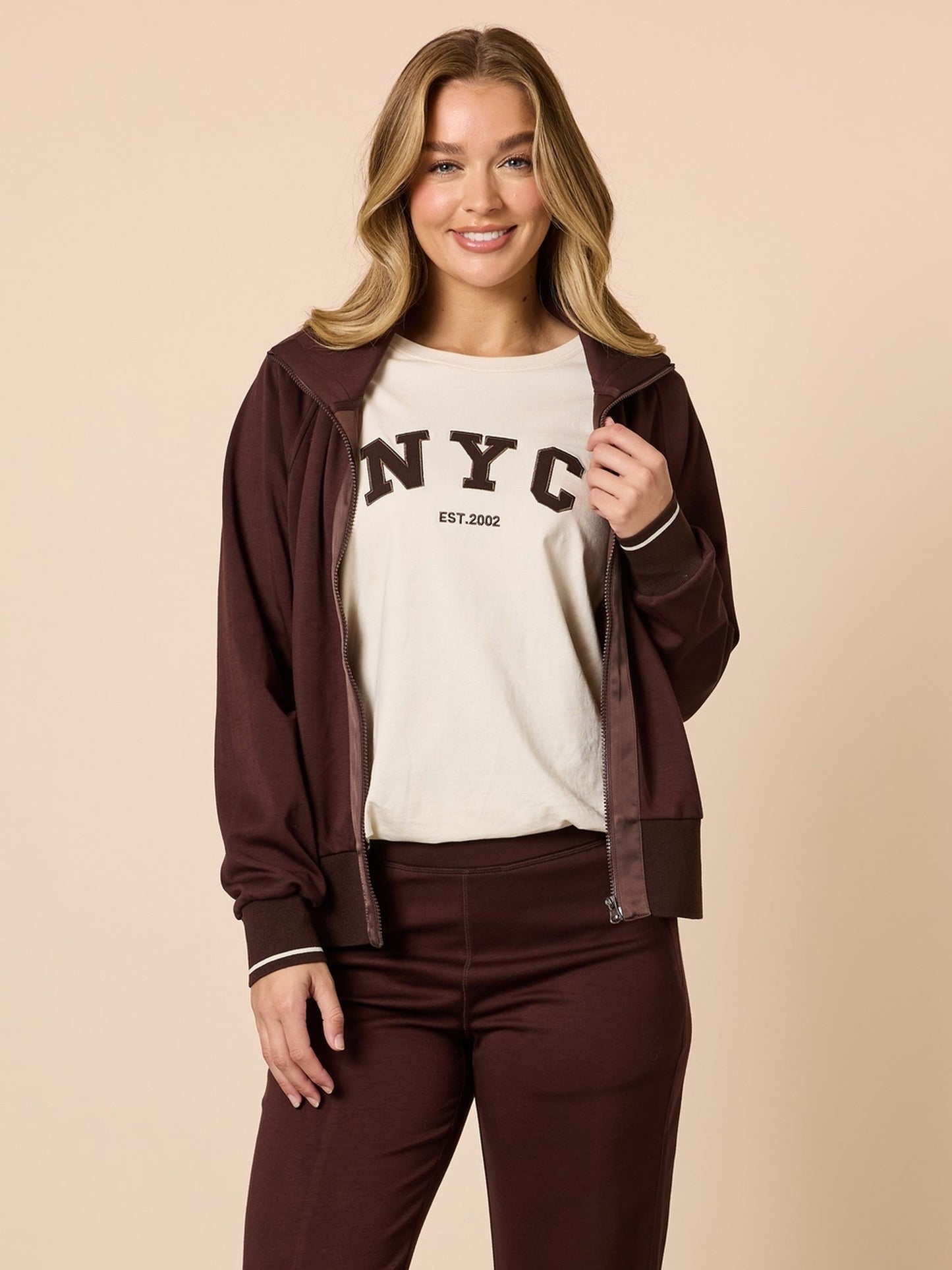 Image of Coats & Jackets. Product name - Urban City Jacket Coffee in Coffee colour by brand - Threadz