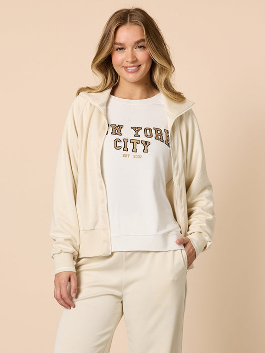 Image of Coats & Jackets. Product name - Urban City Jacket Ivory in Ivory colour by brand - Threadz