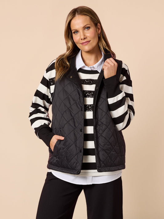Image of Coats & Jackets. Product name - St Moritz Vest Black in Black colour by brand - Clarity