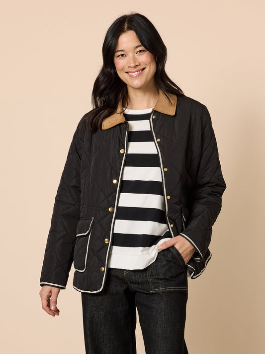 Image of Coats & Jackets. Product name - Colorado Quilted Jacket Black in Black colour by brand - Gordon Smith