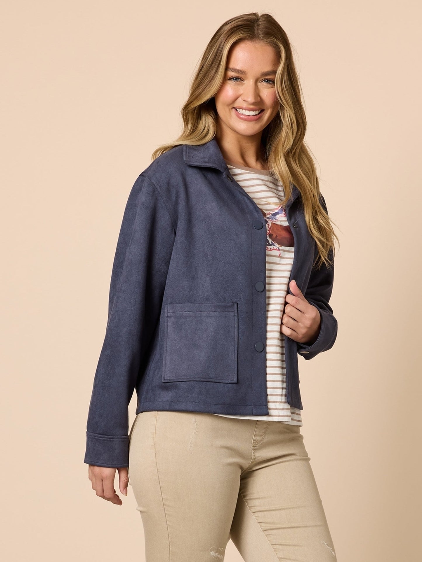 Threadz Downtown Suede Jacket (Indigo)
