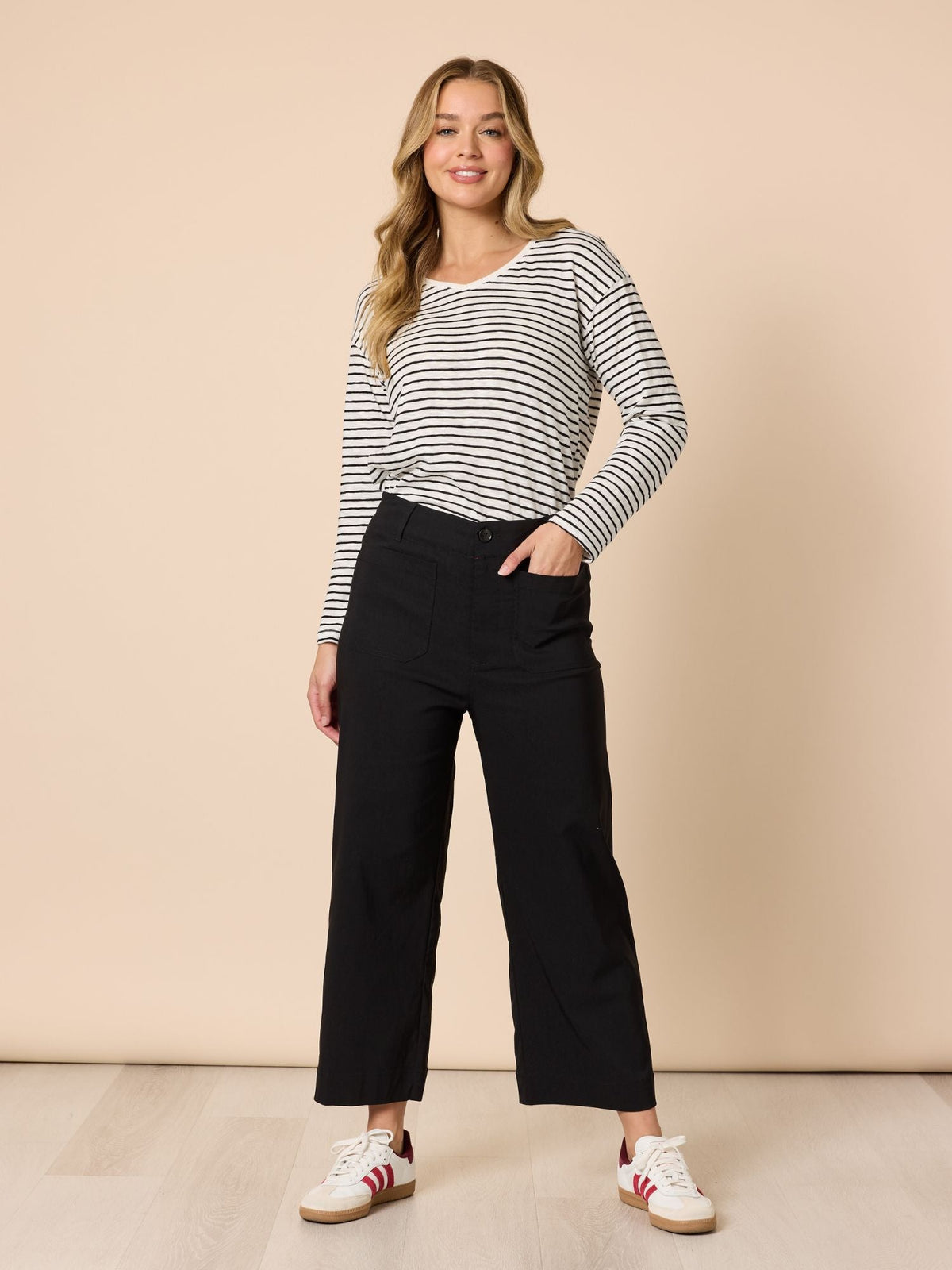 Threadz Marine Wide Leg Pant (Black)
