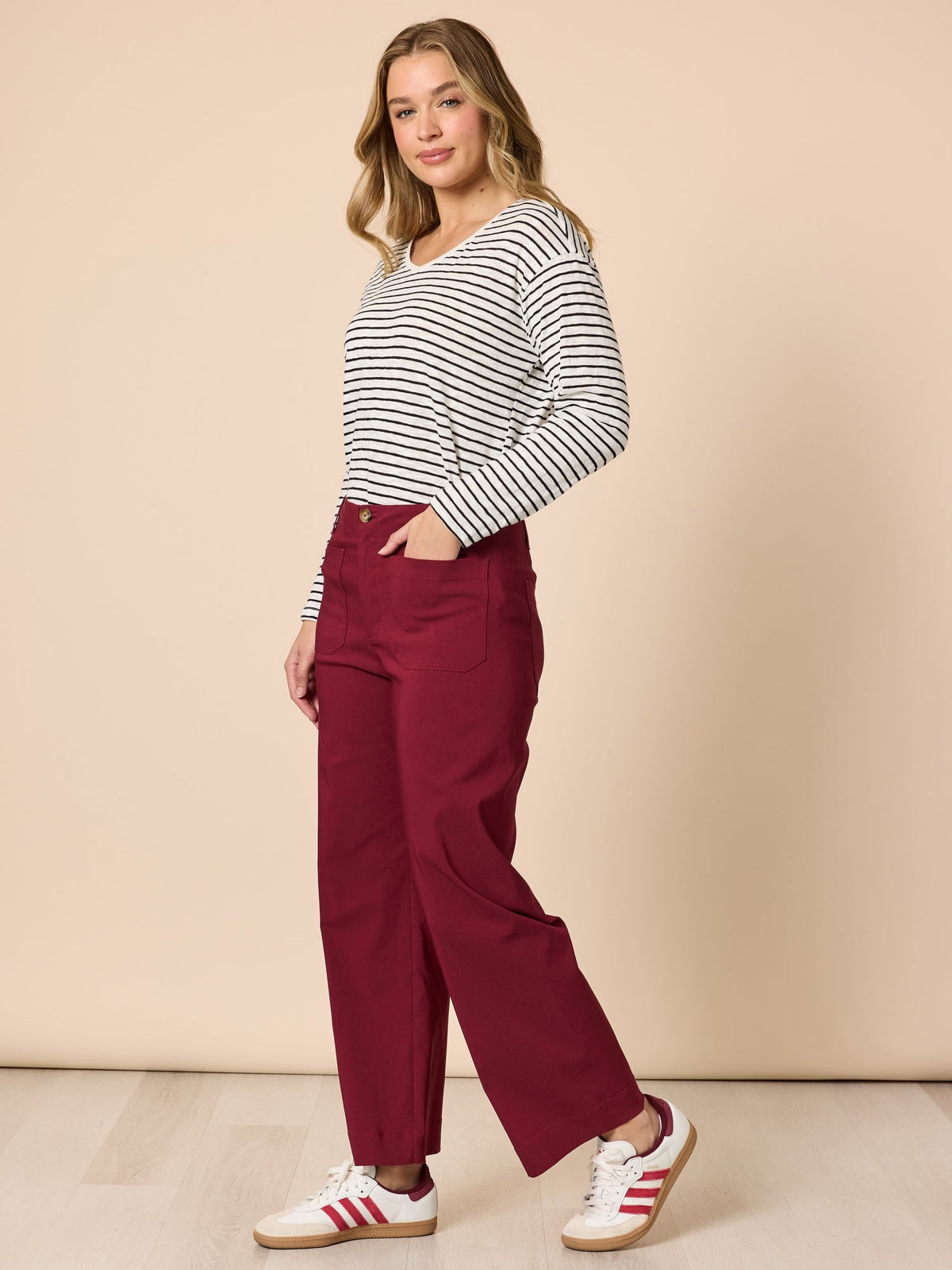 Threadz Marine Wide Leg Pant (Shiraz)
