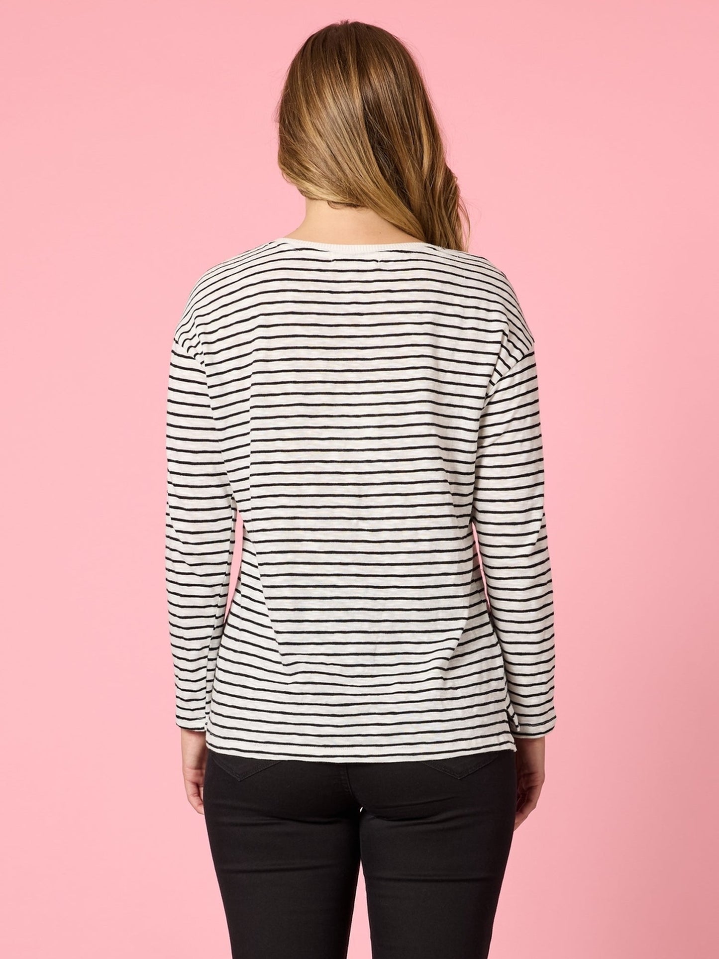 Threadz City Stripe Long Sleeve Tee (Black/Ivory)