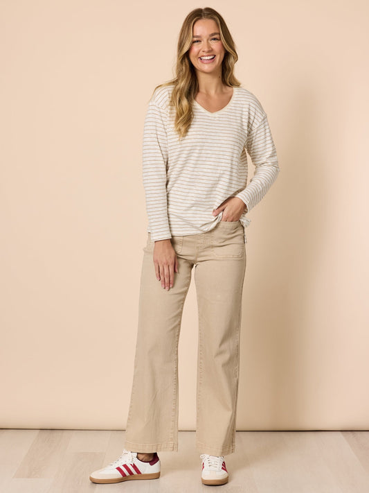 Threadz Carpenter Stretch Wide Leg Jean (Natural)