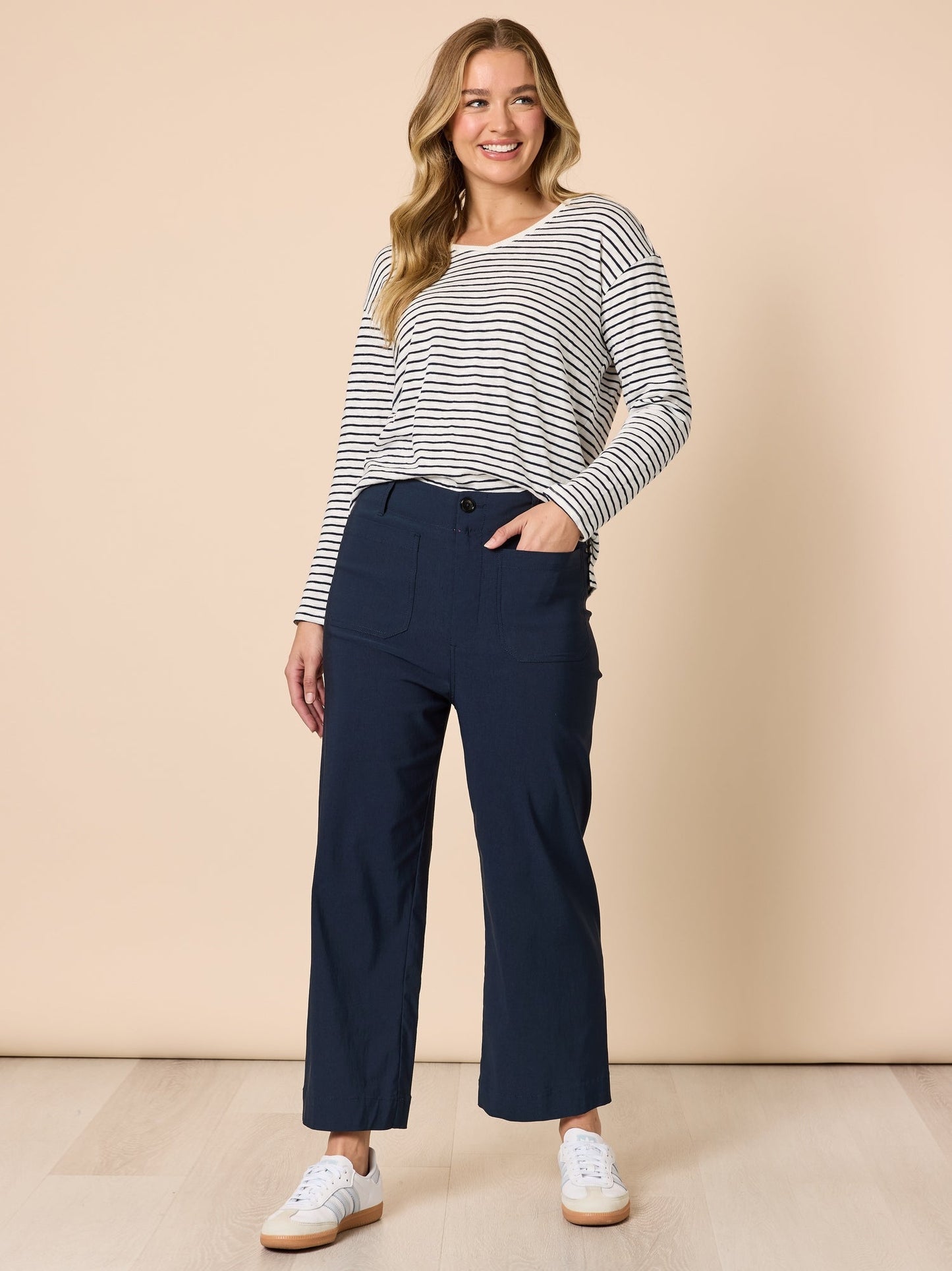 Threadz Marine Wide Leg Pant (Navy)