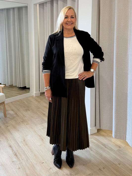 Hammock & Vine Florence Pleat Skirt (Espresso)