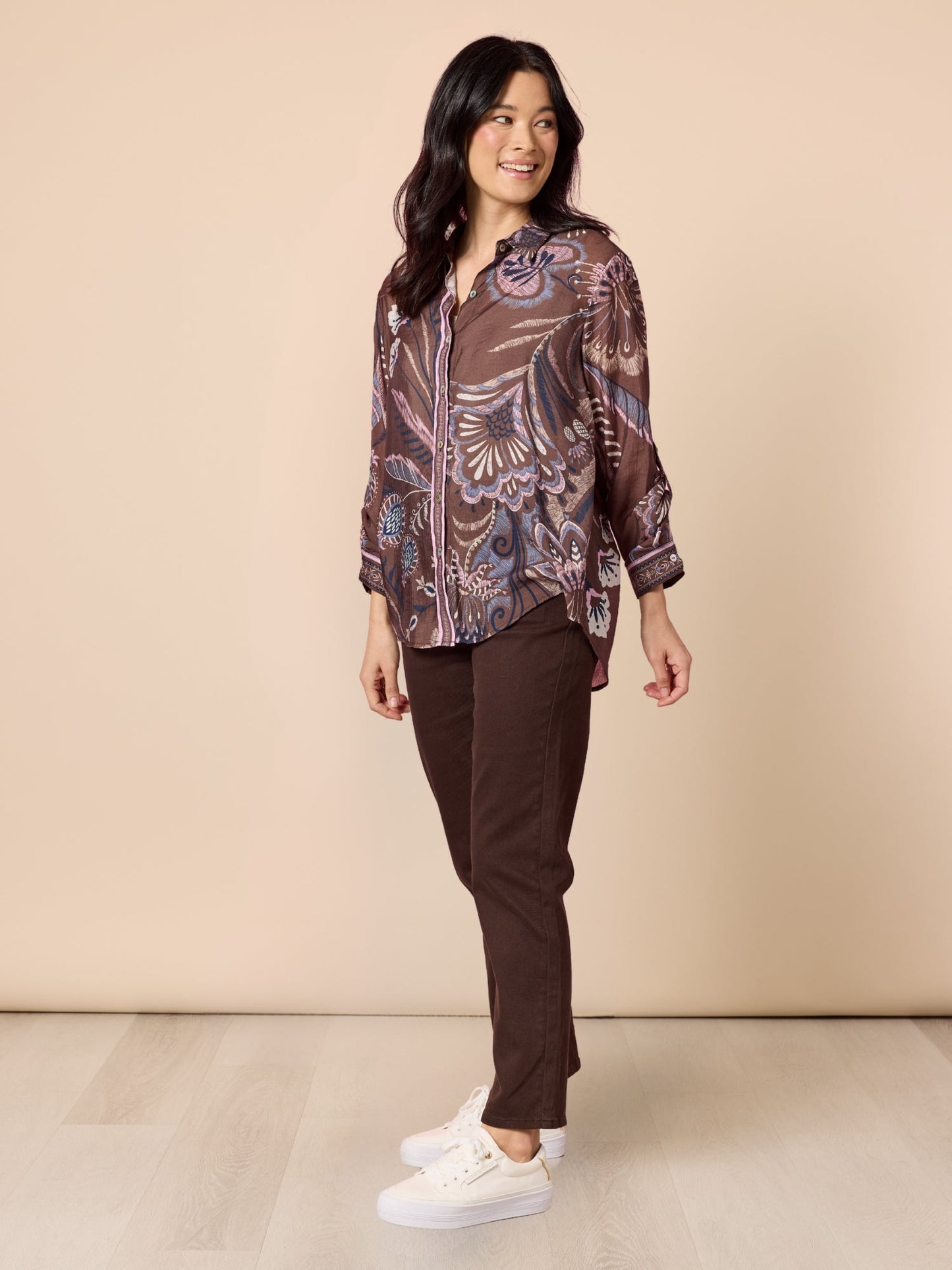 Gordon Smith Montana Print Shirt (Coffee Multi)