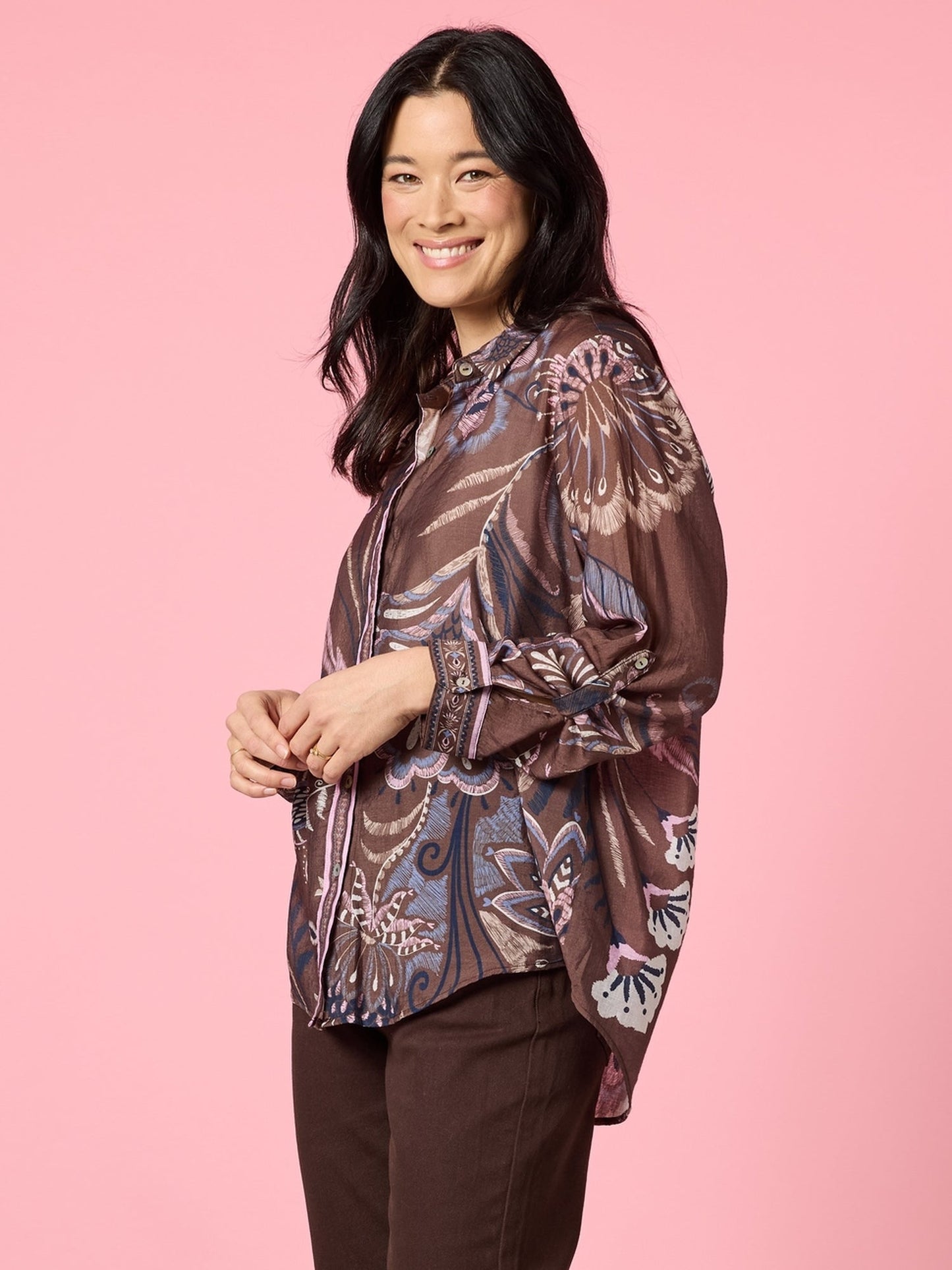 Gordon Smith Montana Print Shirt (Coffee Multi)