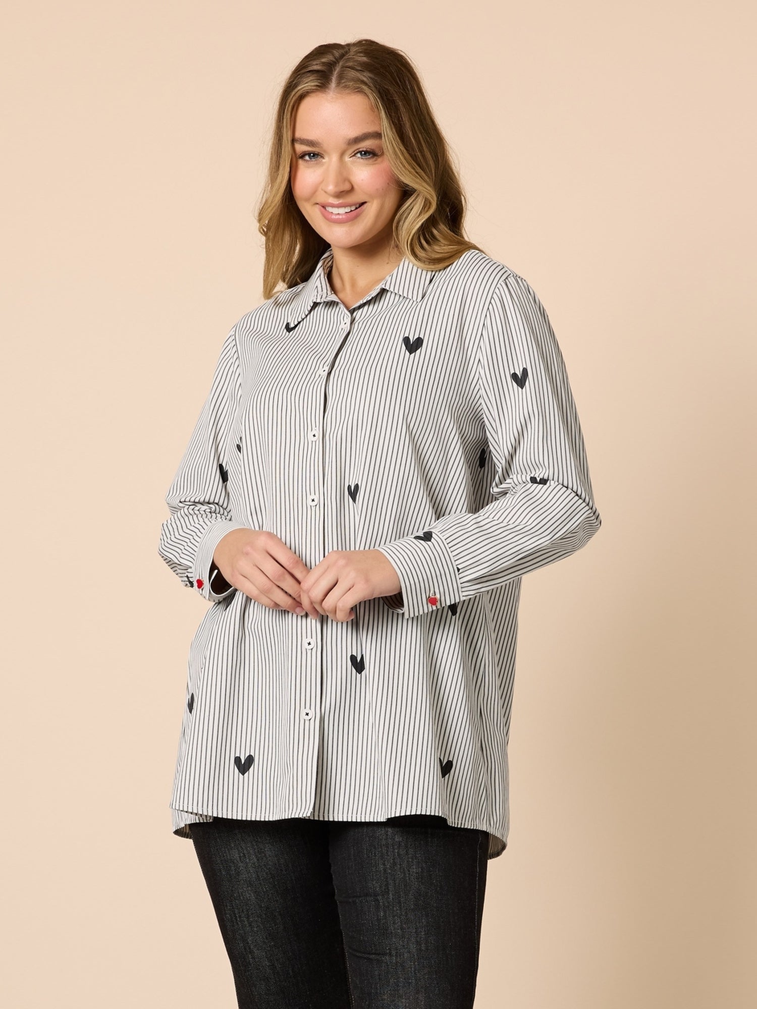 Image of Shirts. Product name - Aspen Stripe Shirt Black/White in Black/White colour by brand - Threadz
