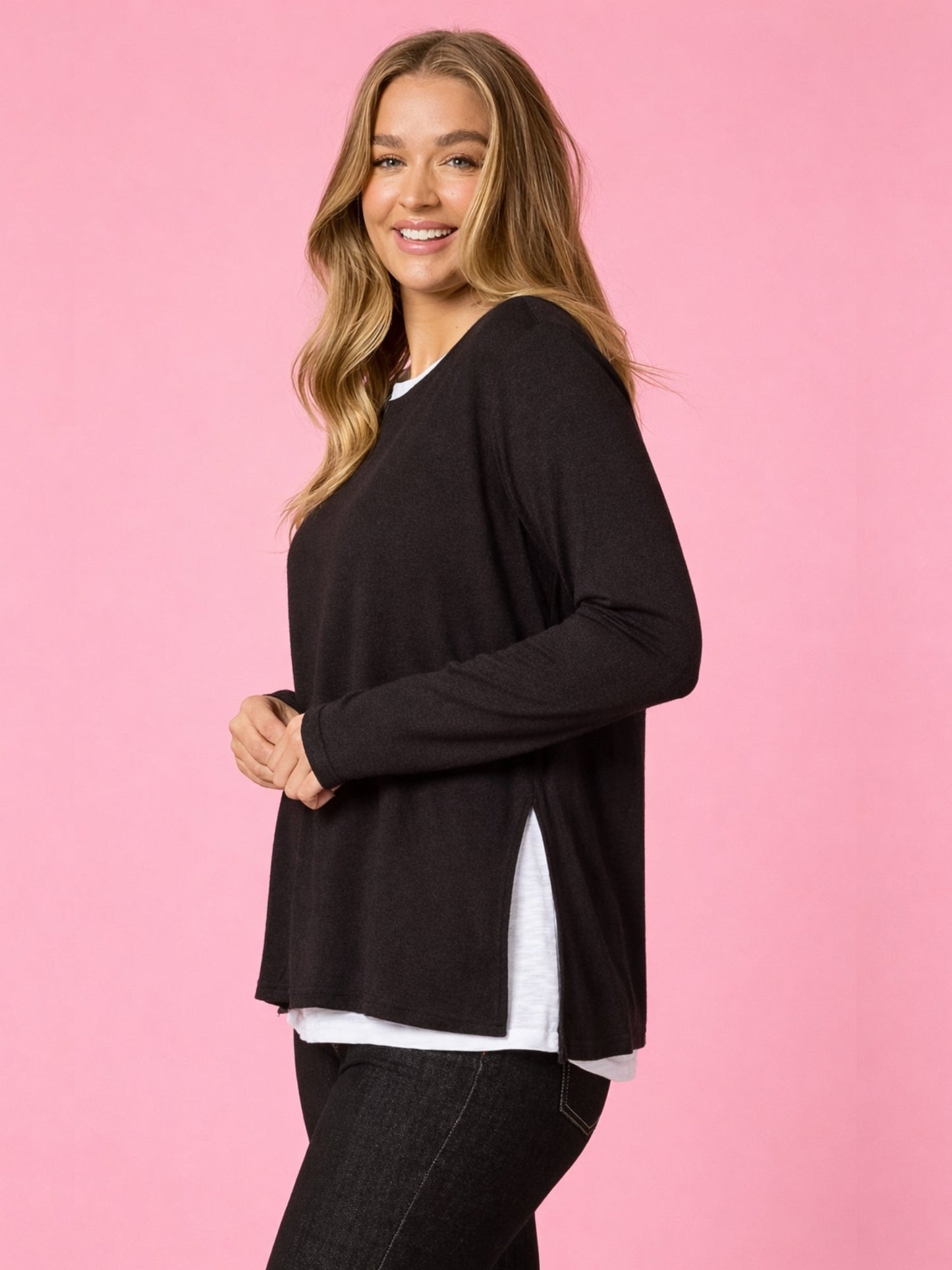 Threadz Alicia 2 in 1 Top (Black)