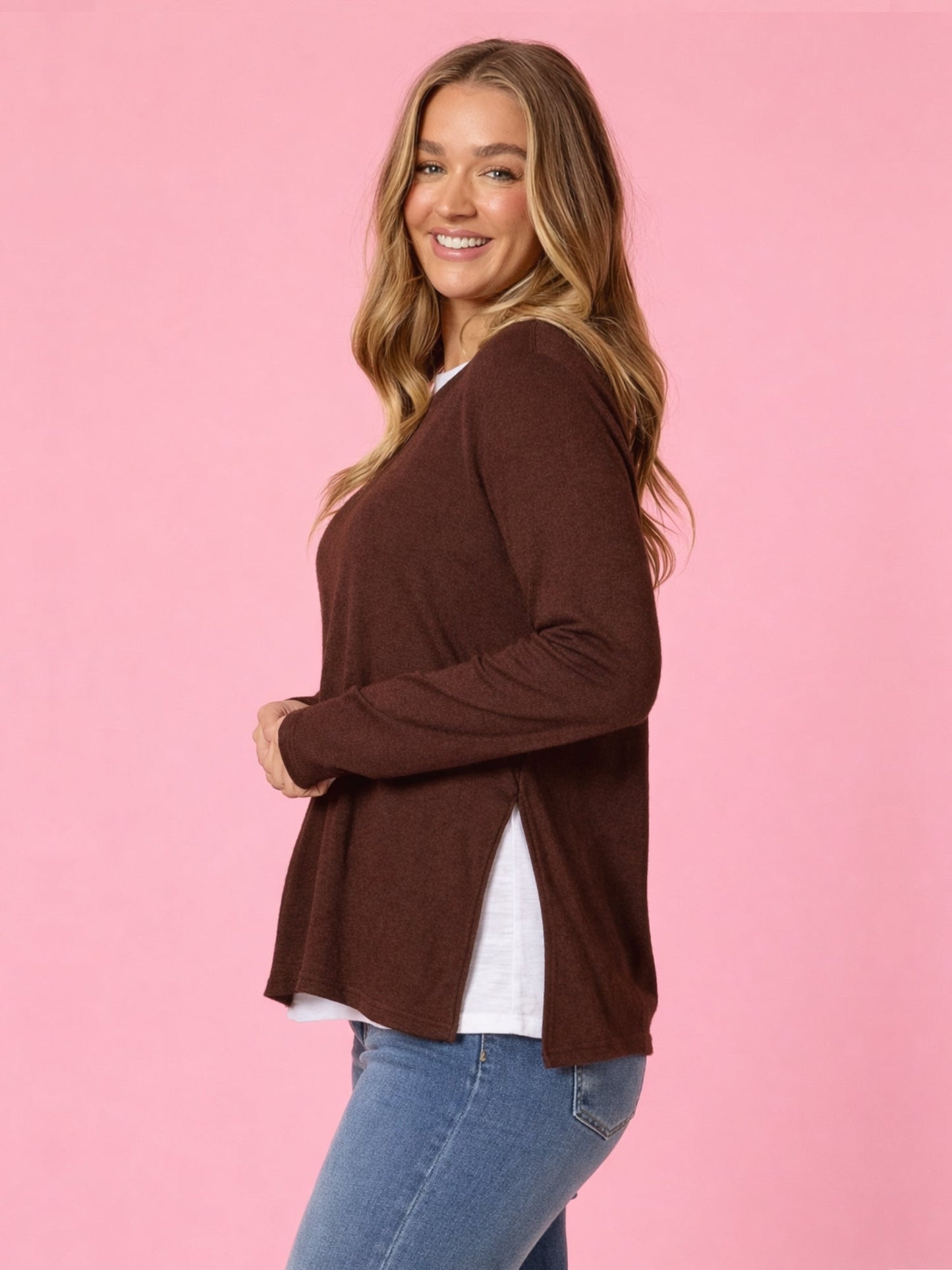 Threadz Alicia 2 in 1 Top (Coffee)