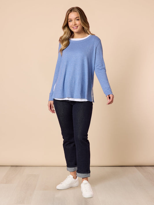 Threadz The Retro Cuff Straight Leg Jean (Dark Denim)