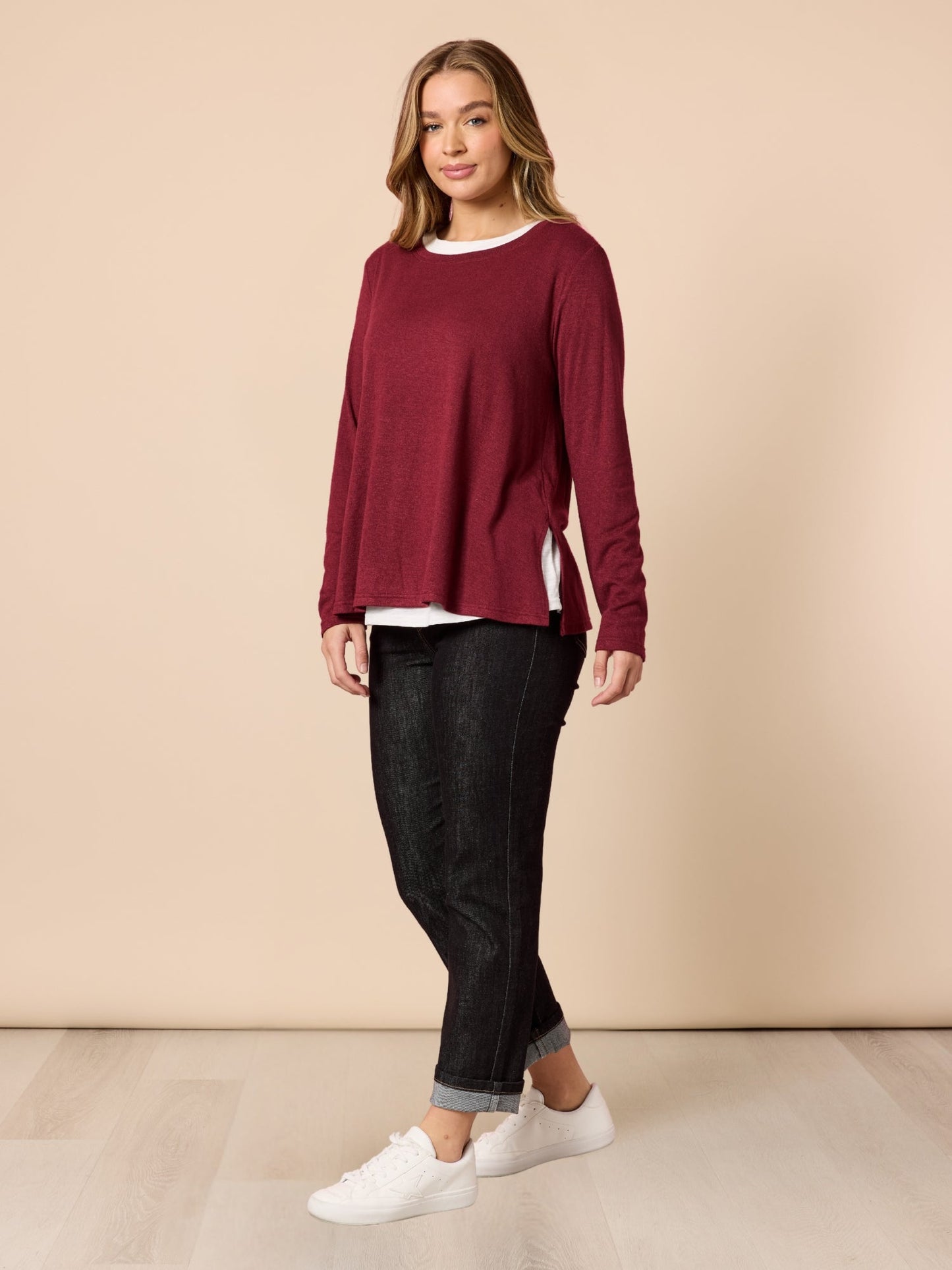 Threadz The Retro Cuff Straight Leg Jean (Black)