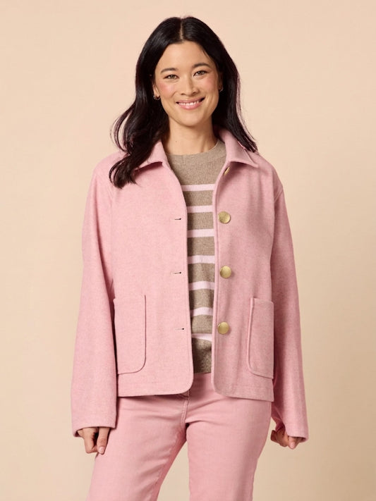 Image of Coats & Jackets. Product name - Montana Car Coat Blush in Blush colour by brand - Gordon Smith