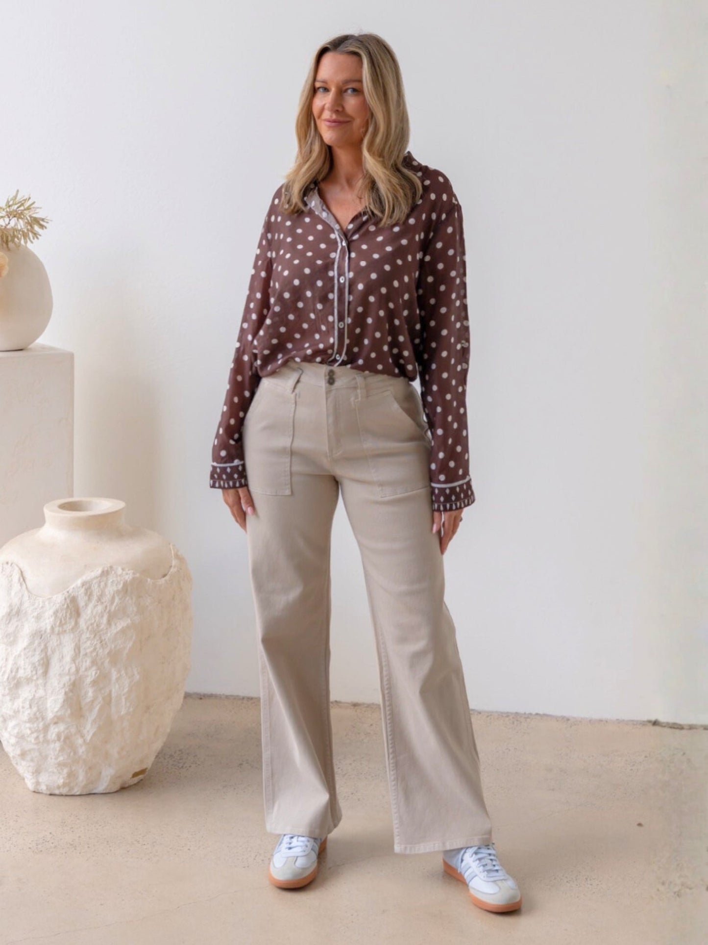 Gordon Smith Aurora Spot Shirt (Coffee White)