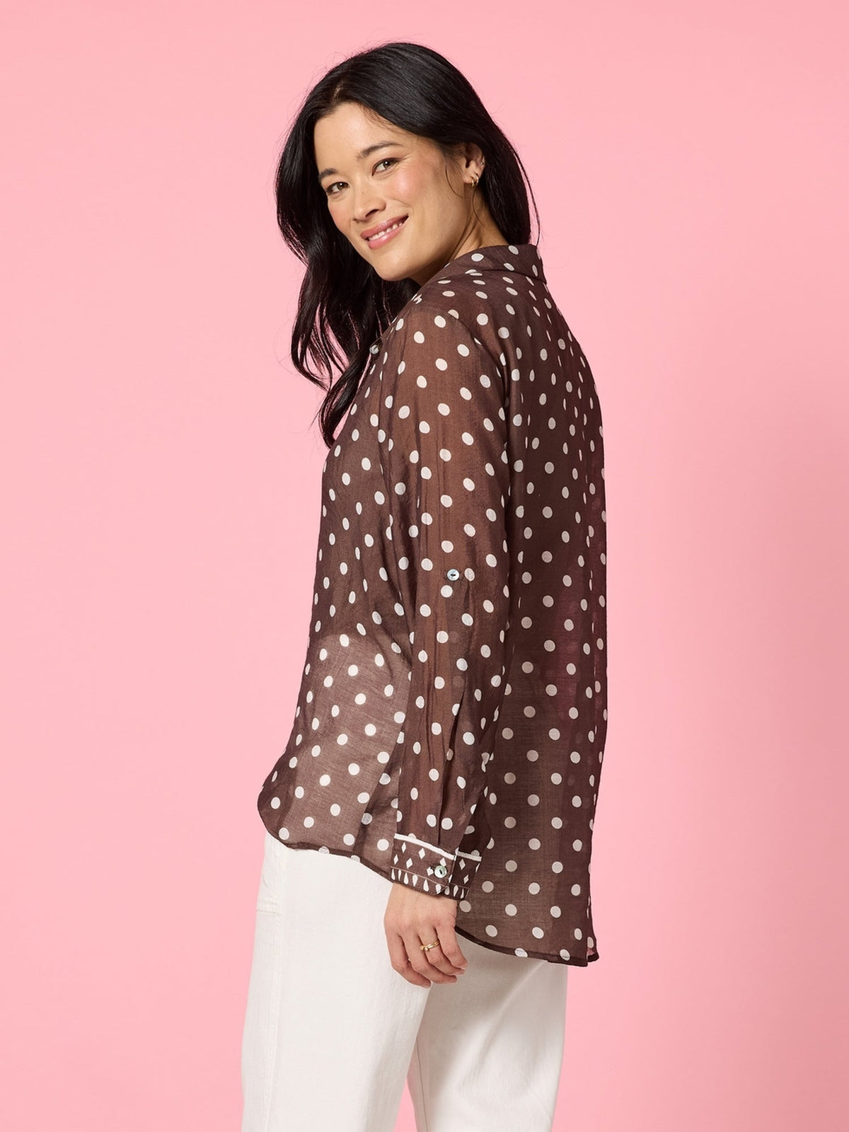 Gordon Smith Aurora Spot Shirt (Coffee White)