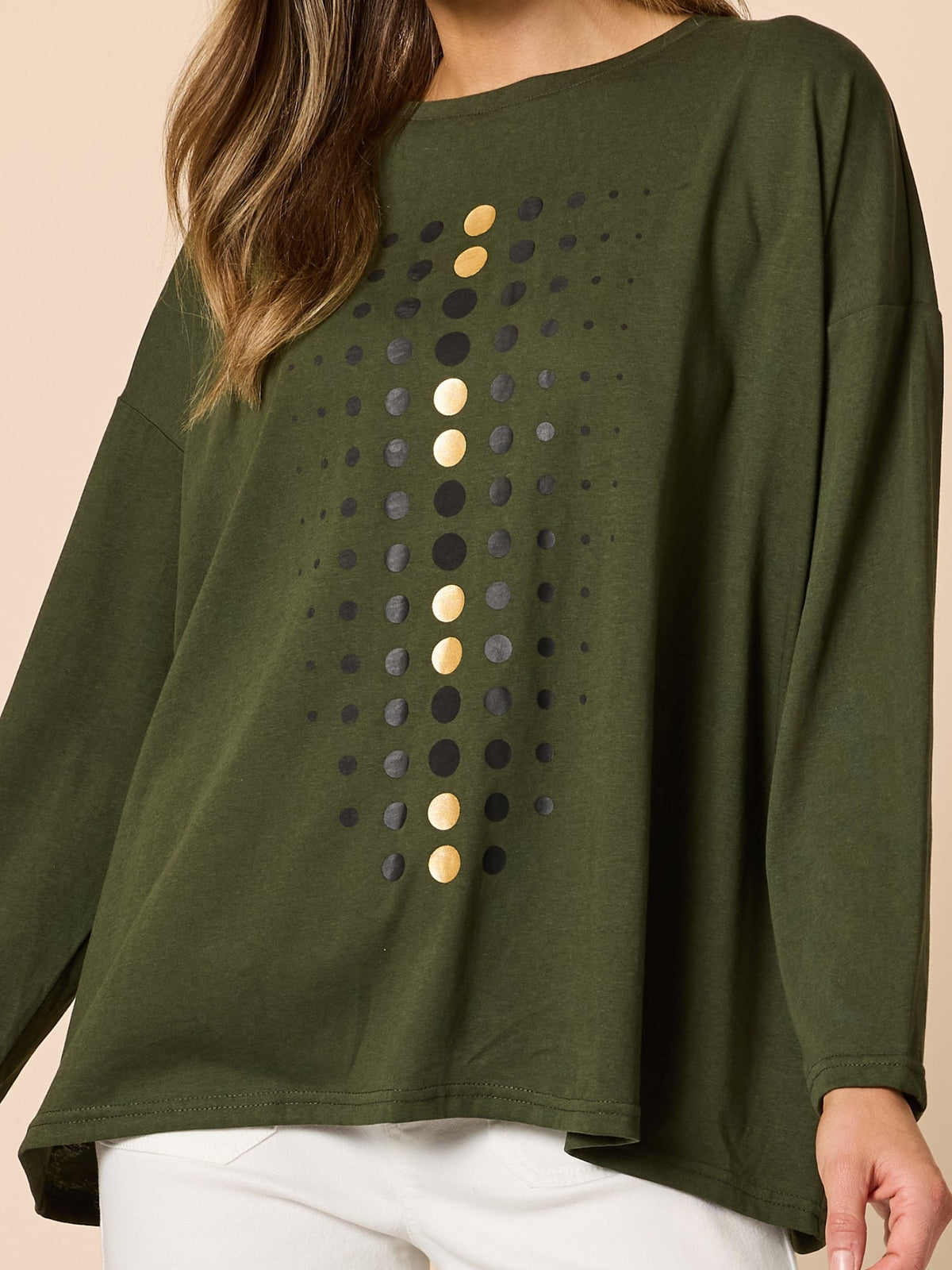 Clarity Elise Spot Top (Khaki)