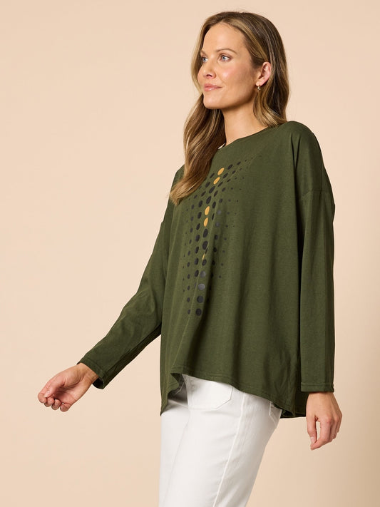 Clarity Elise Spot Top (Khaki)