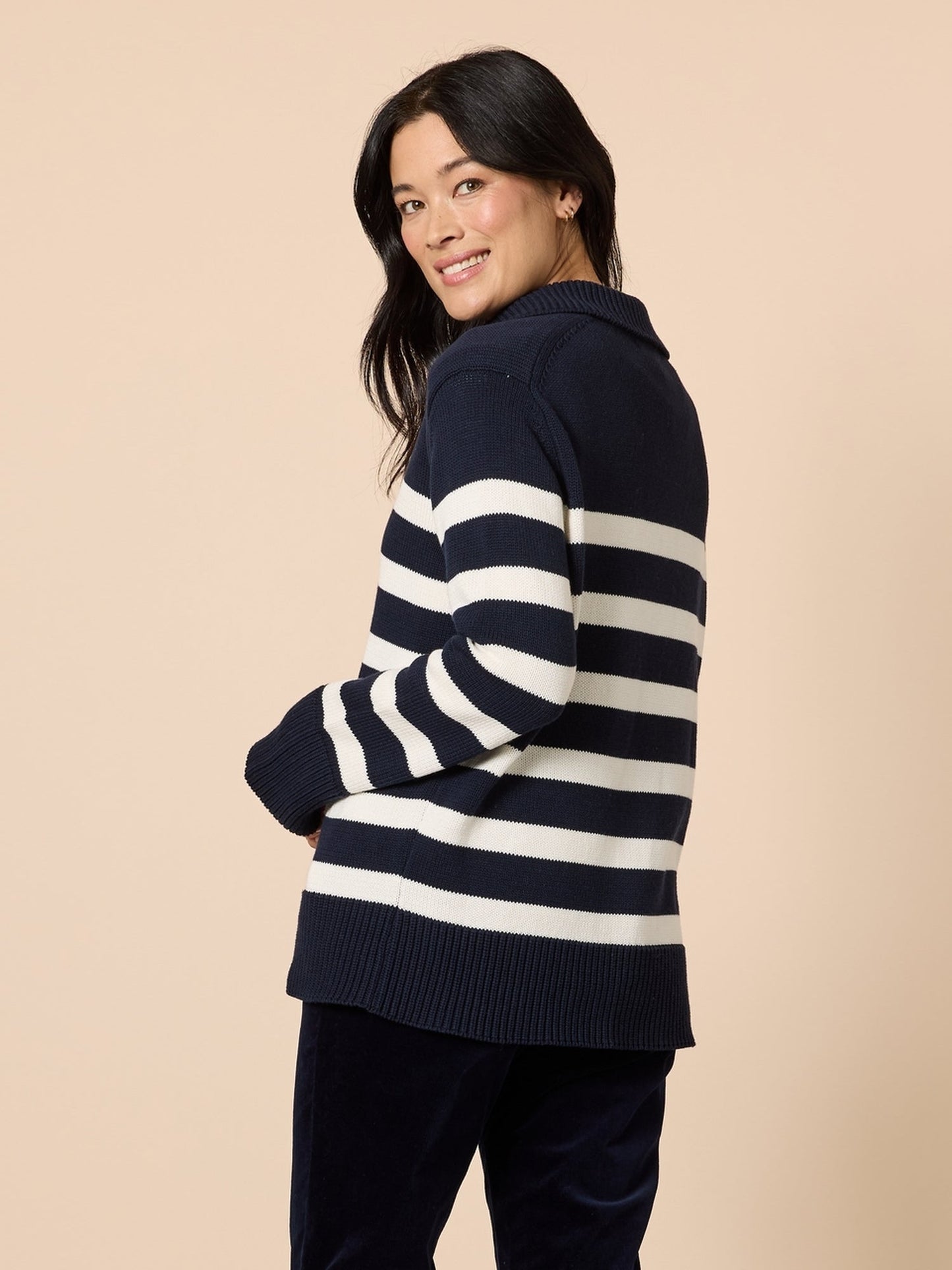 Gordon Smith Bel Air Stripe Knit (Navy/Ivory)