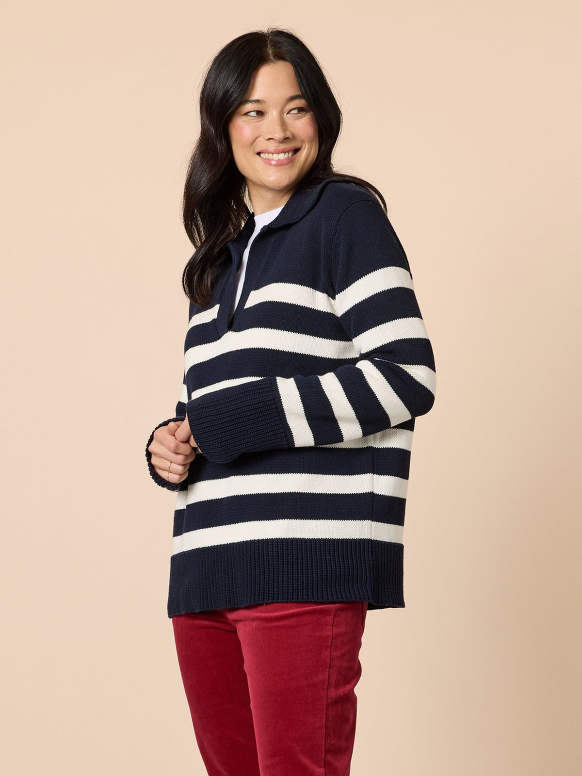 Gordon Smith Bel Air Stripe Knit (Navy/Ivory)