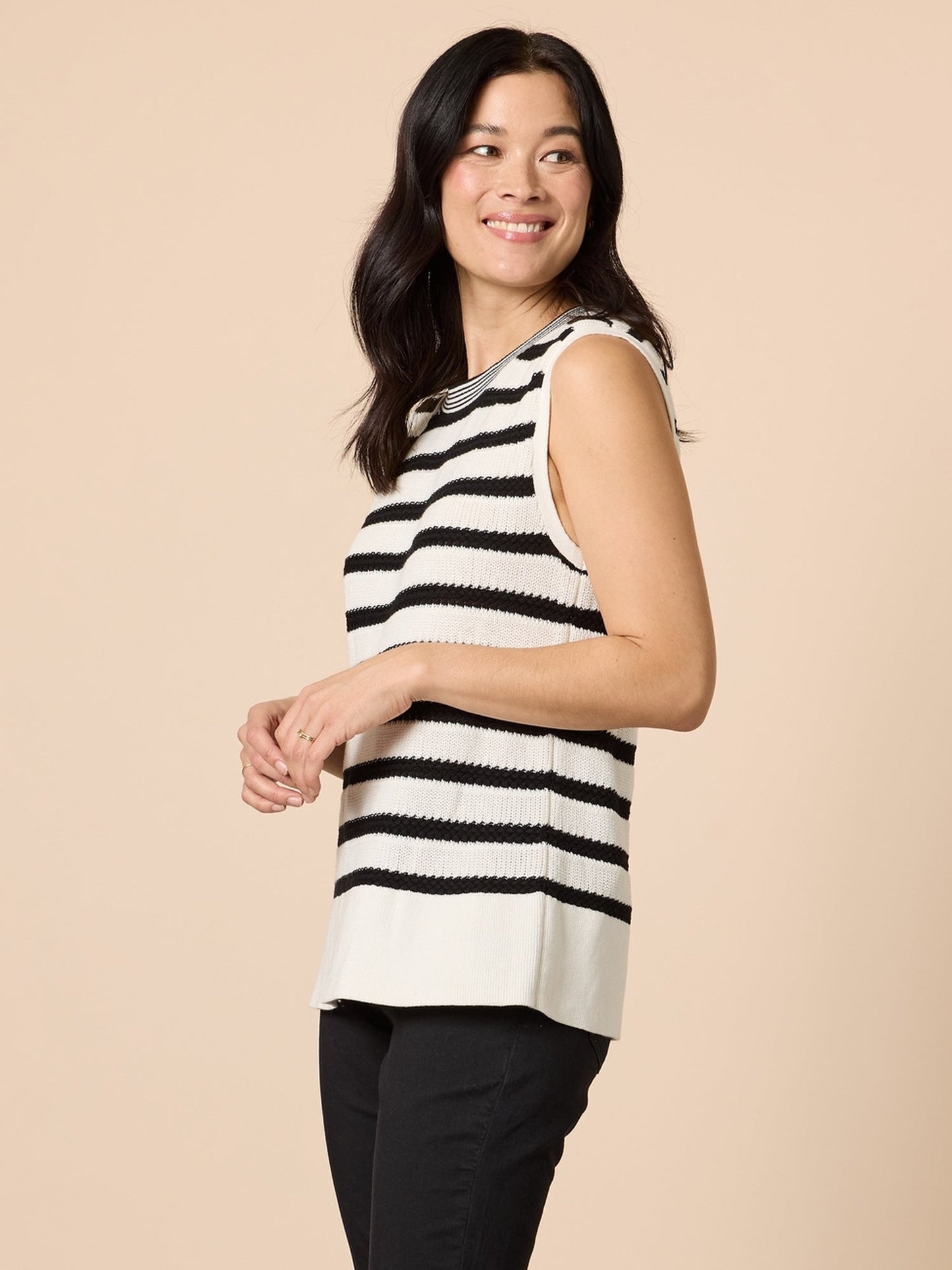 Gordon Smith City Stripe Knit (Ivory/Black)