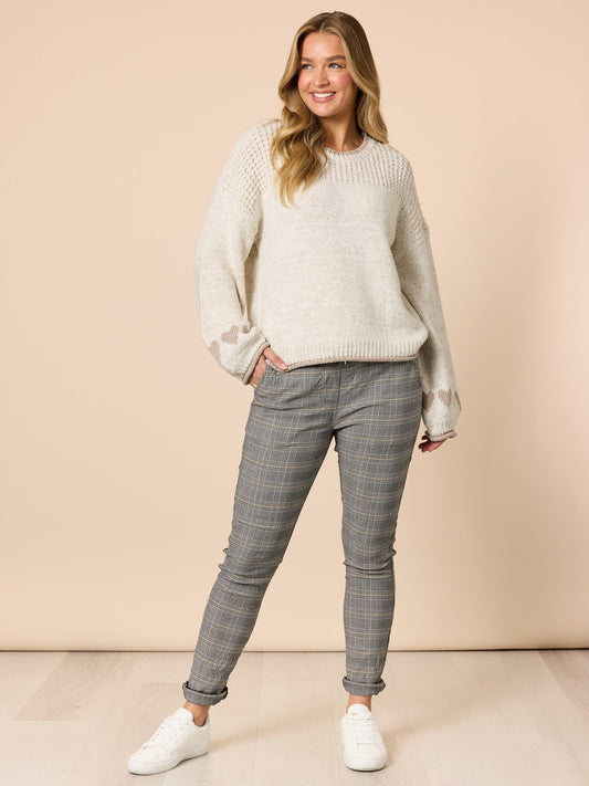 Threadz Chic Check Pant (Natural)