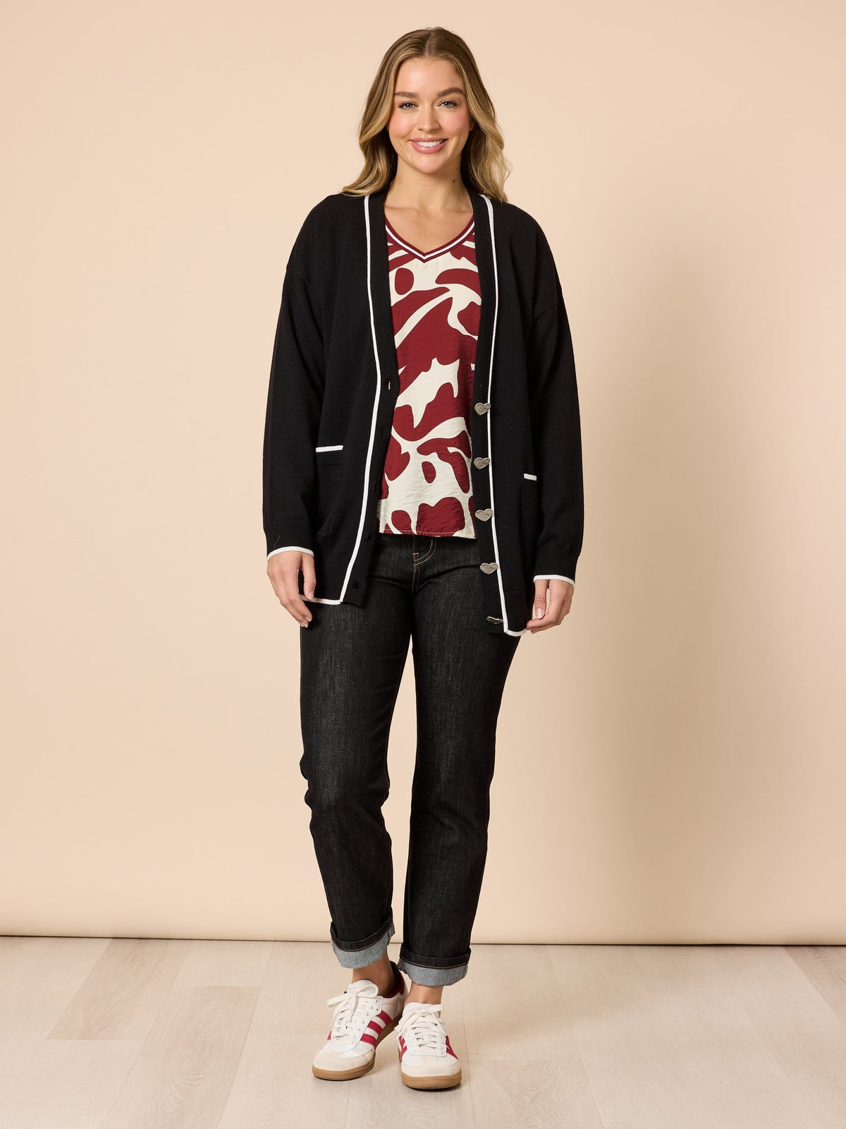 Threadz Slalom Heart Cardi (Black)
