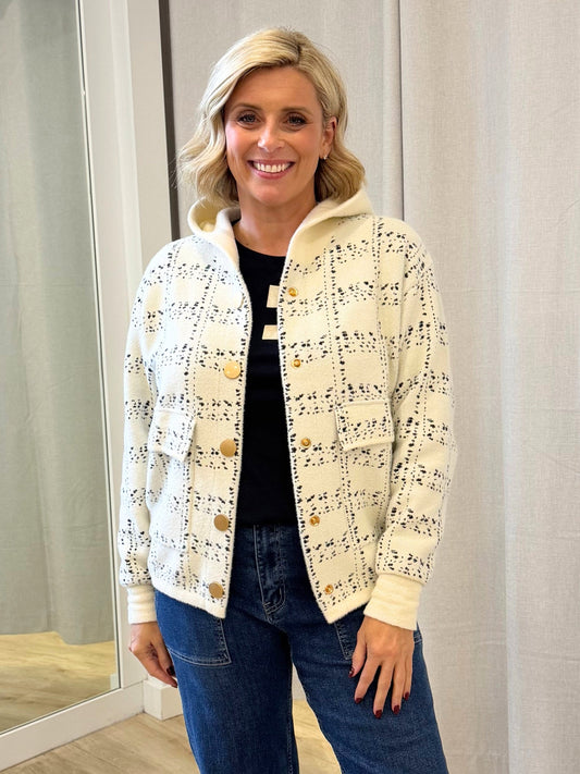 Image of Coats & Jackets. Product name - Mademoiselle Jacket Ivory in Ivory colour by brand - Threadz