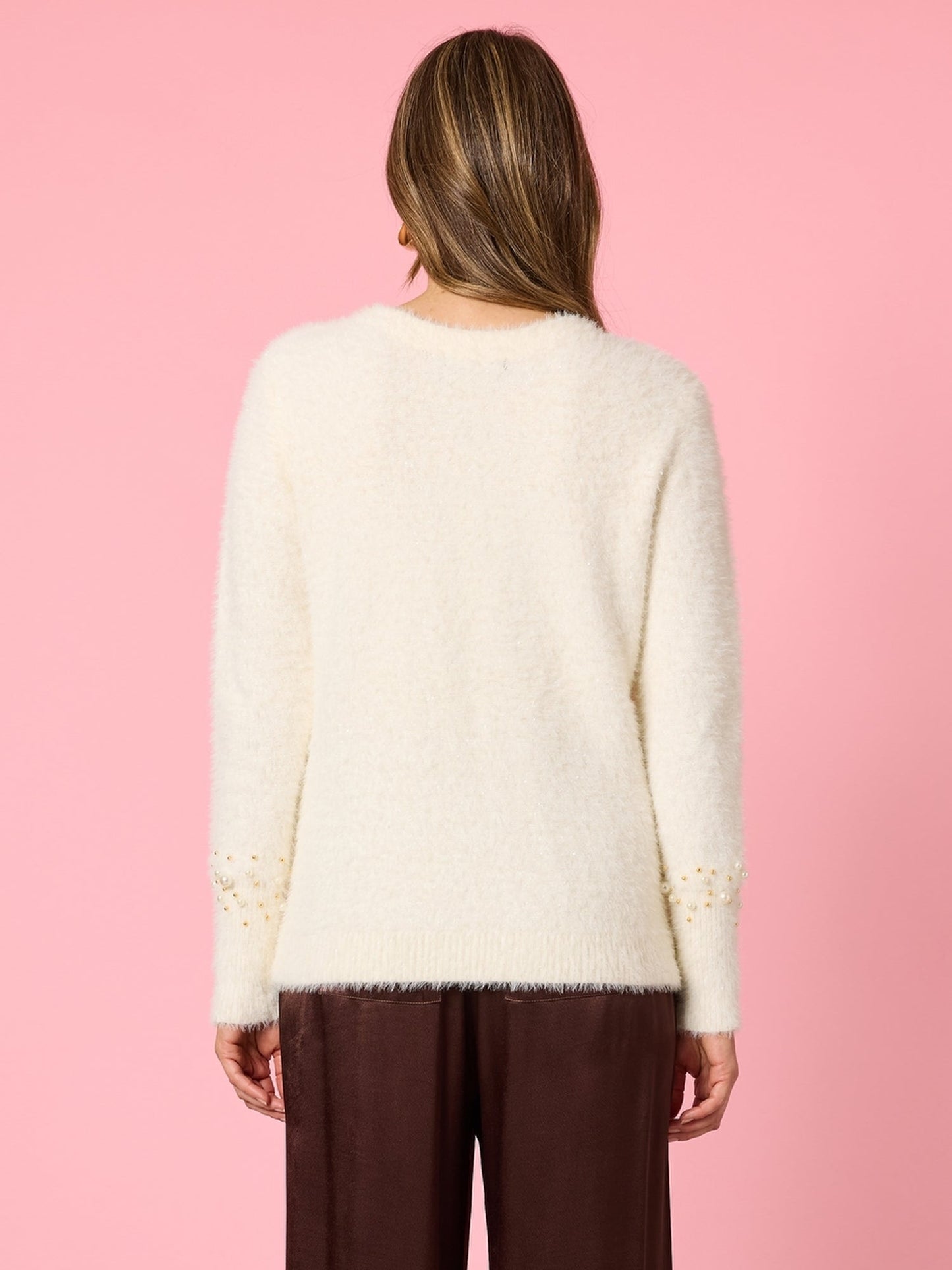 Hammock & Vine La Perla Knit with Scarf (Ivory)