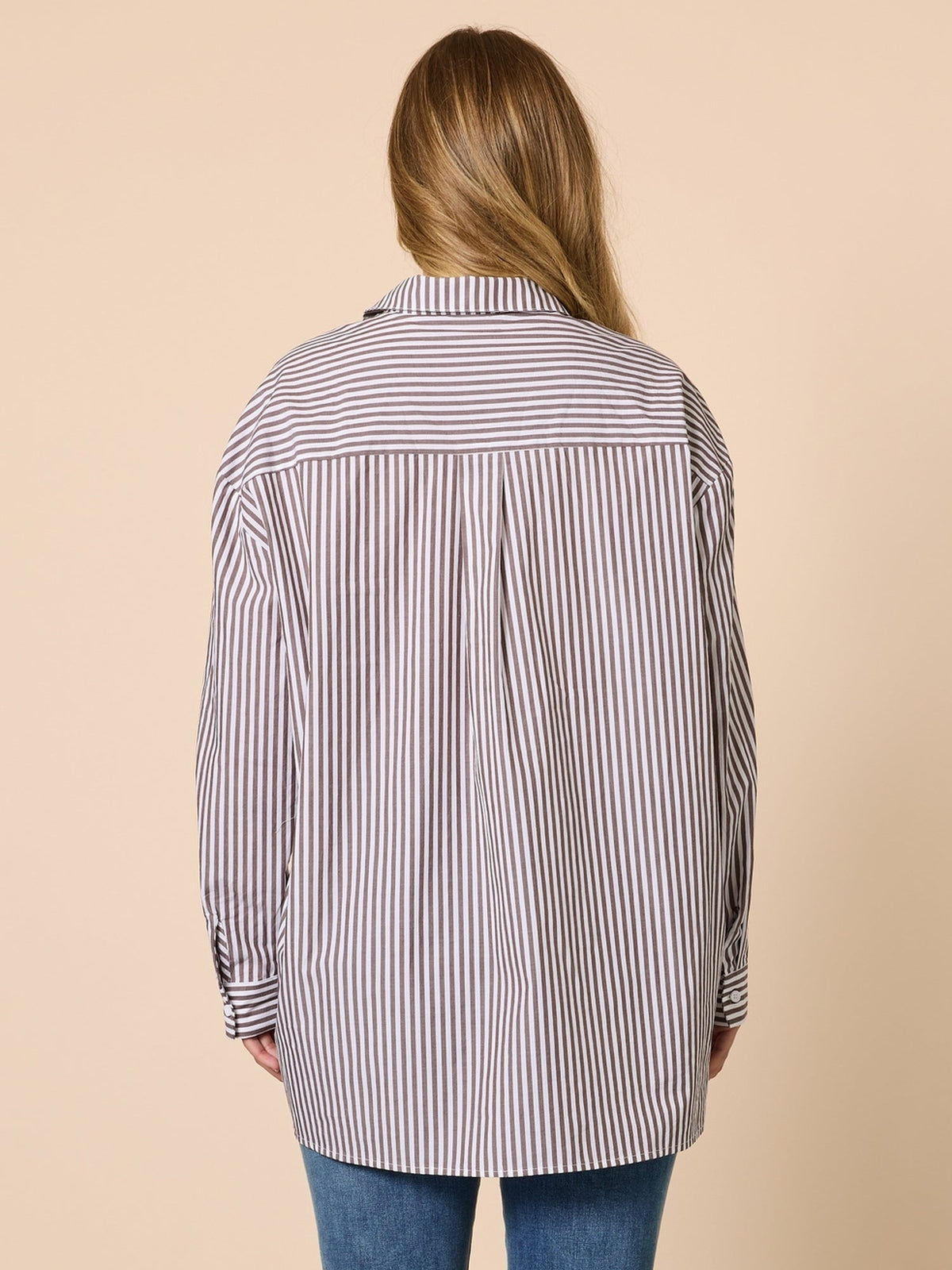 Threadz Urban Stripe Shirt (Coffee White)