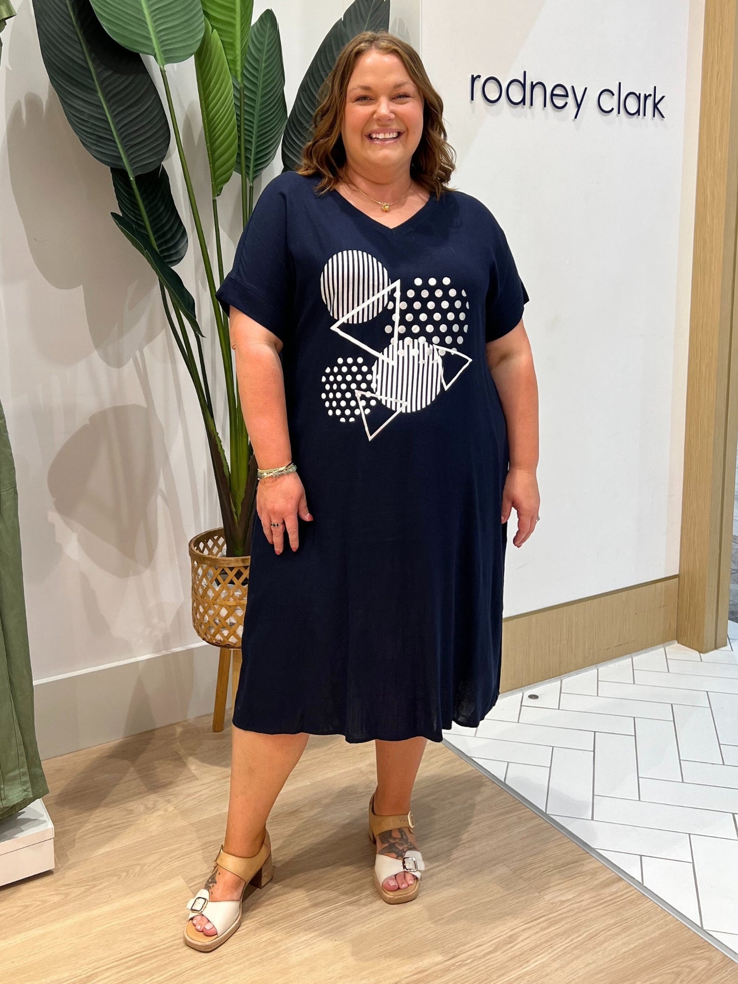 Clarity Circle on Circle Dress (Navy)