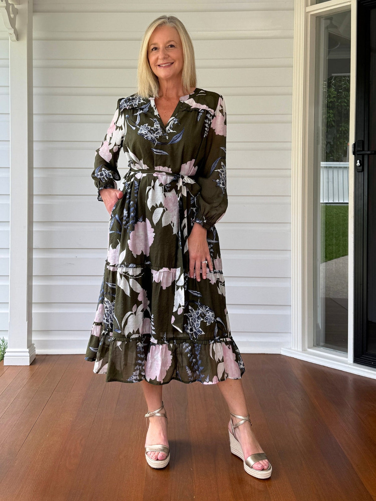 Gordon Smith Colorado Print Dress (Khaki Multi)