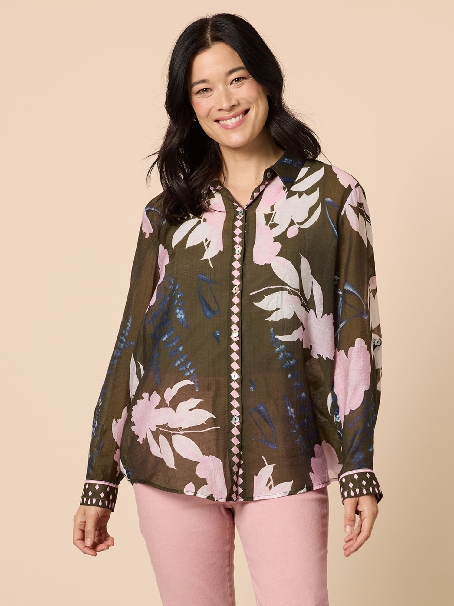 Image of Shirts. Product name - Colorado Print Shirt Khaki Multi in Khaki Multi colour by brand - Gordon Smith