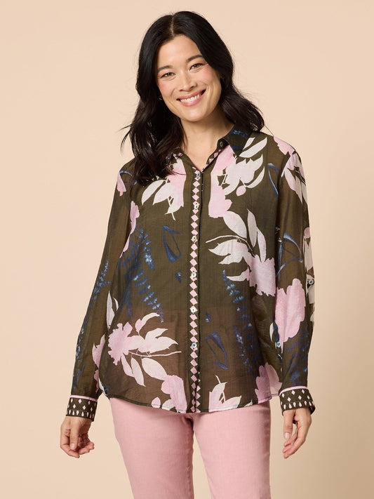 Image of Shirts. Product name - Colorado Print Shirt Khaki Multi in Khaki Multi colour by brand - Gordon Smith