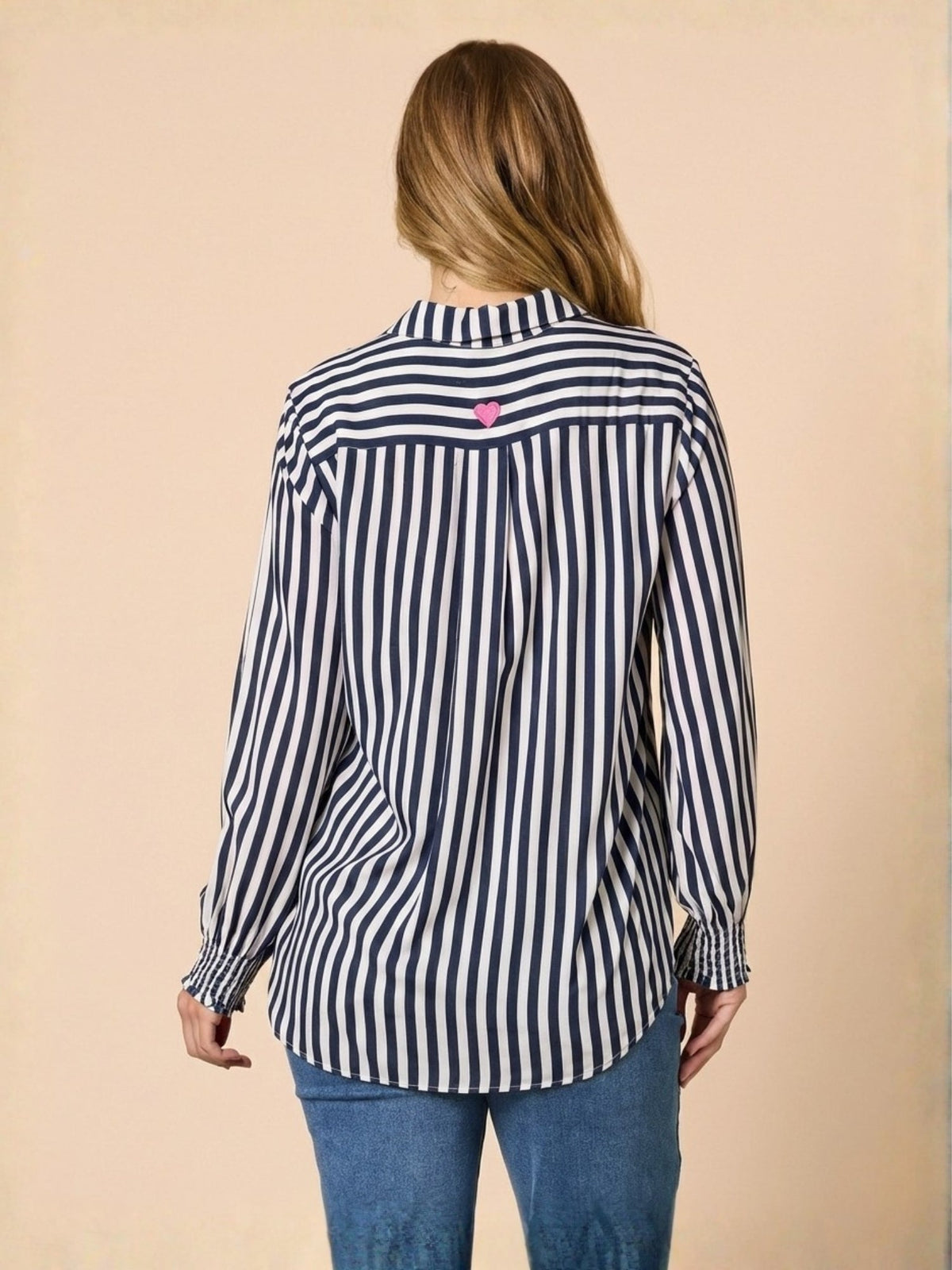 Threadz Amour Stripe Shirt (Navy/White)