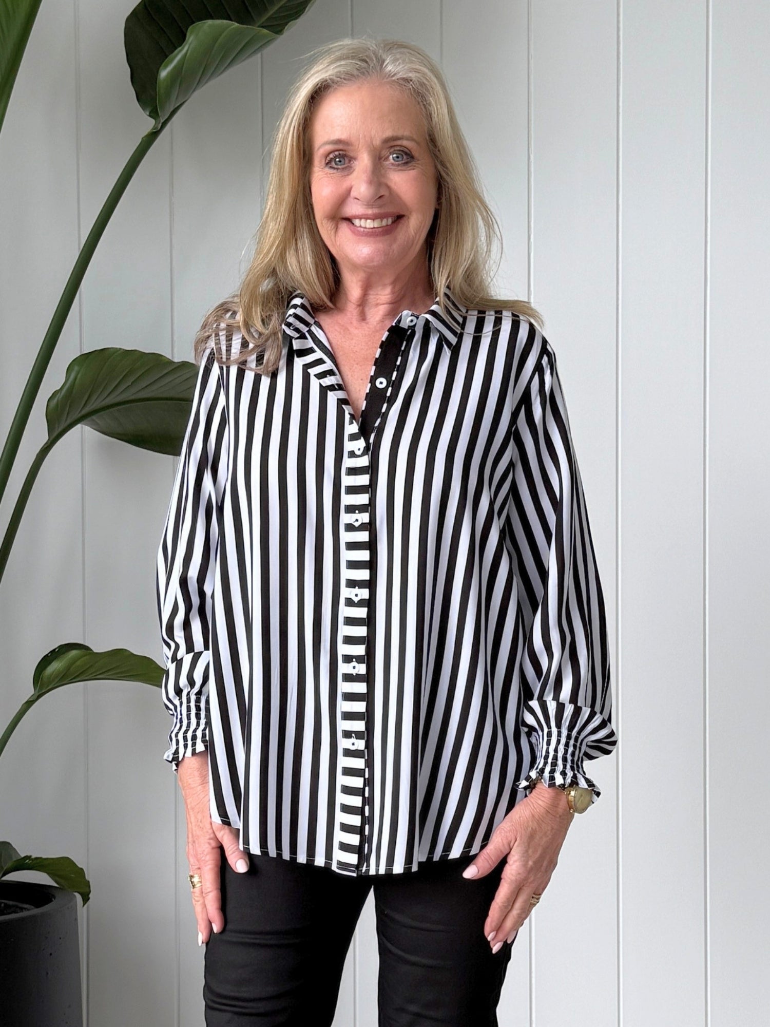 Image of Shirts. Product name - Amour Stripe Shirt Black/White in Black/White colour by brand - Threadz