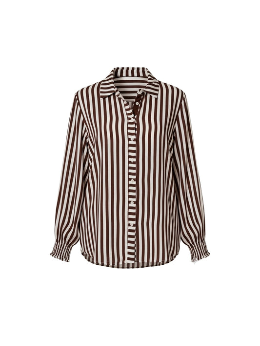Threadz Amour Stripe Shirt (Chocolate/White)