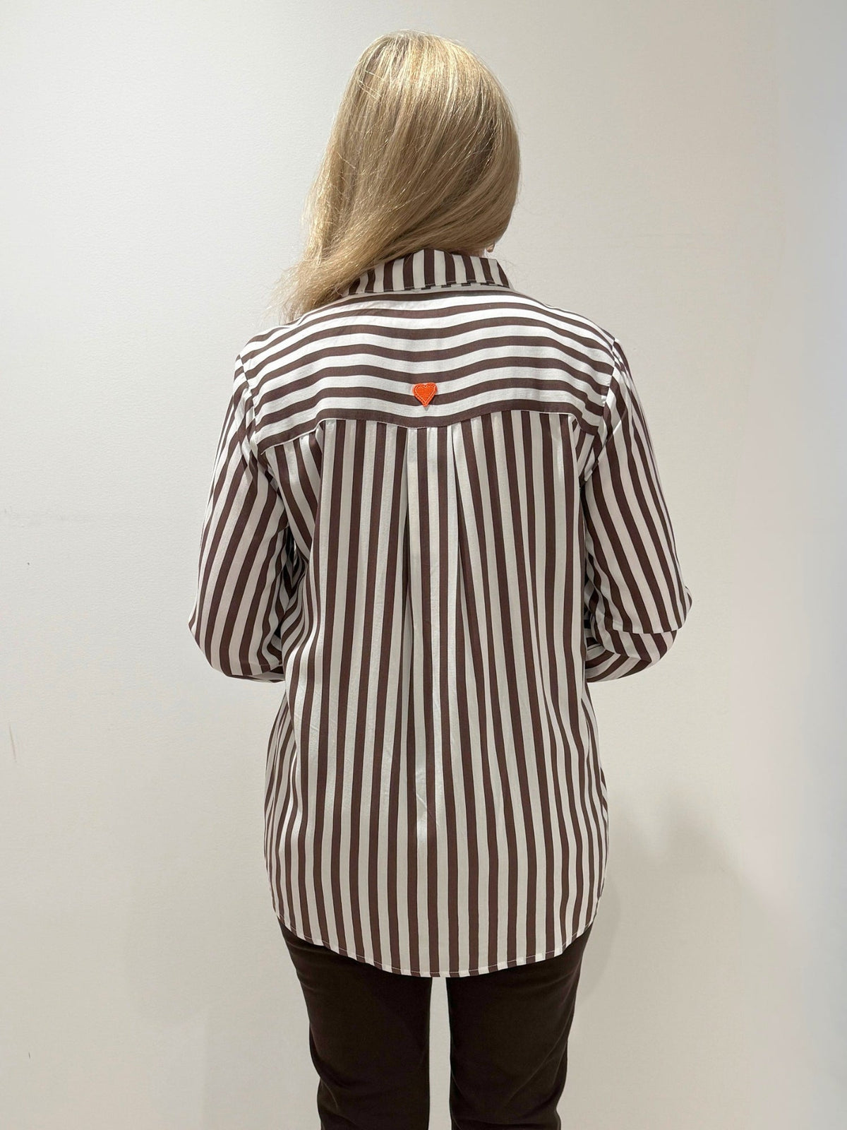 Threadz Amour Stripe Shirt (Chocolate/White)