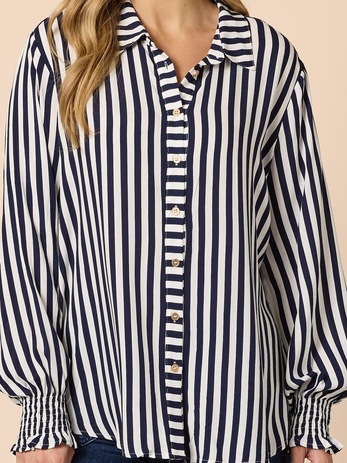 Threadz Amour Stripe Shirt (Navy/White)