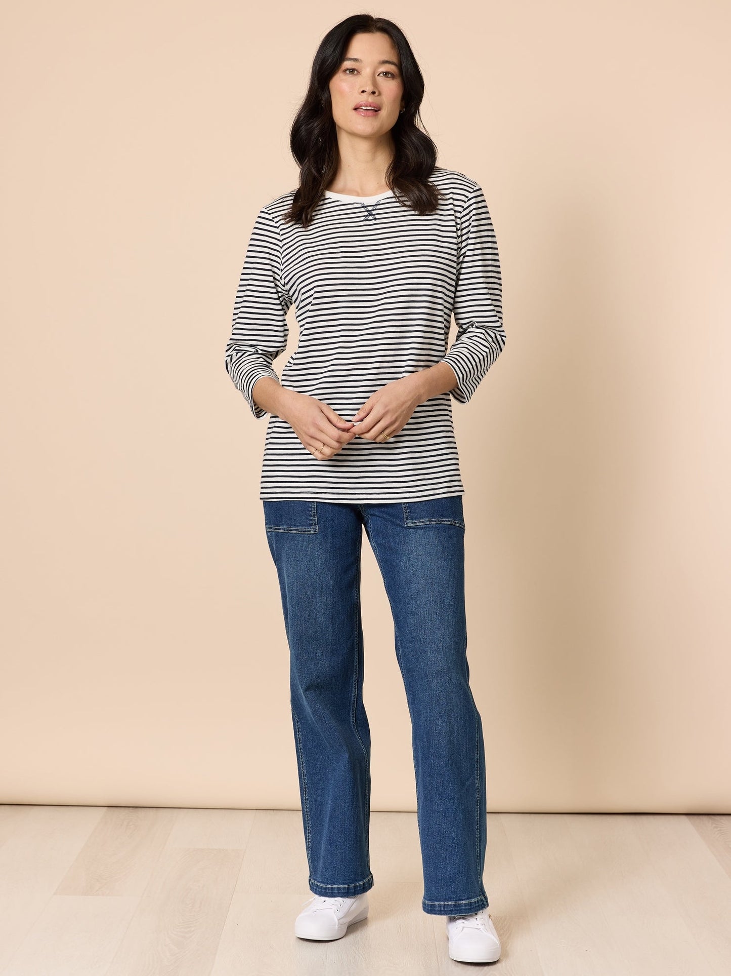 Gordon Smith Harbour Stripe Tee (Navy/White)