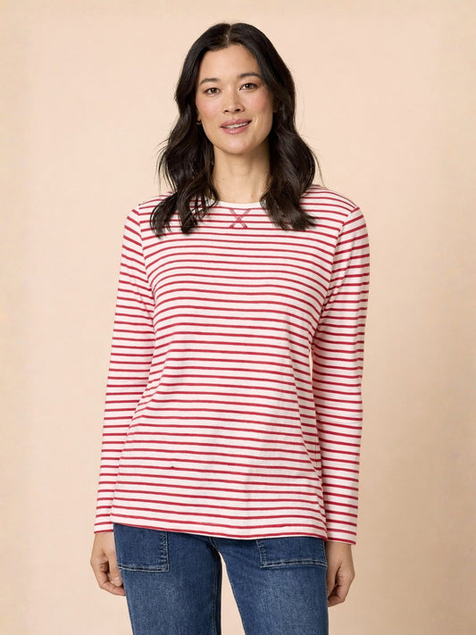Image of T-Shirts. Product name - Harbour Stripe Tee Red/White in Red/White colour by brand - Gordon Smith