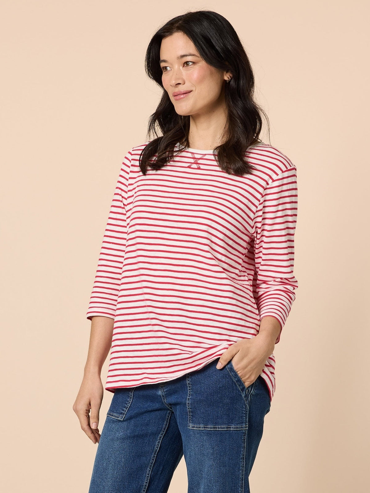 Gordon Smith Harbour Stripe Tee (Red/White)