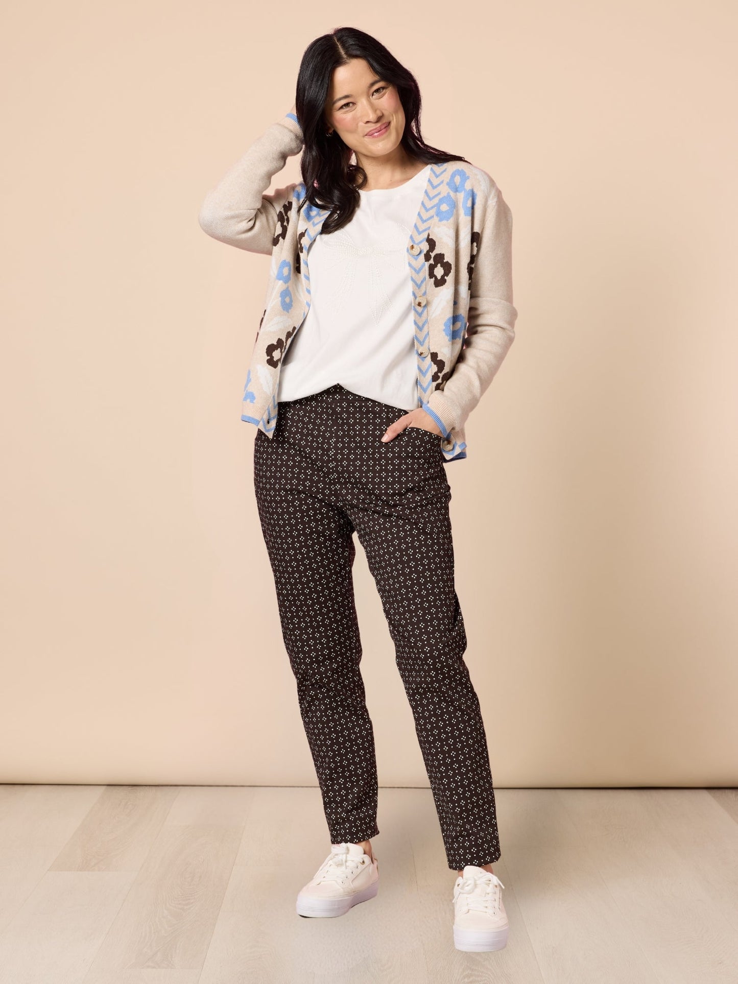 Gordon Smith Kelly Print Pant (Coffee)