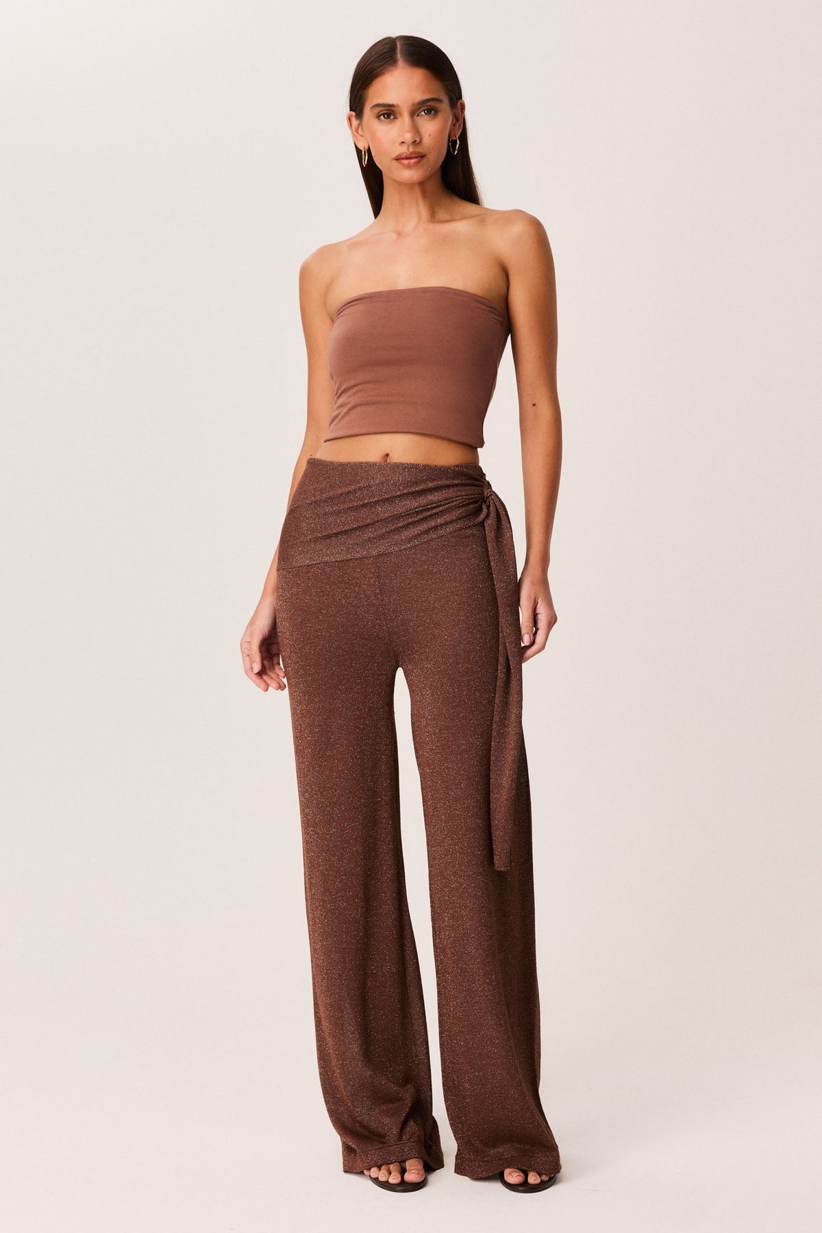 SNDYS CELINE SHIMMER PANTS (Chocolate)